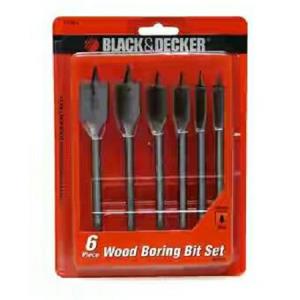 Black-Decker Mata Bor Kayu Pipih Sst HSS 6 Pcs